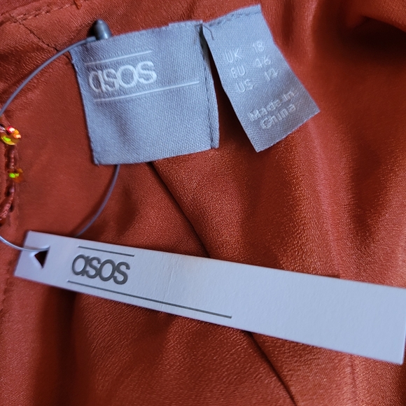 ASOS Orange Sequin Dress Taylor Swift Life of a Showgirl - Picture 7 of 8